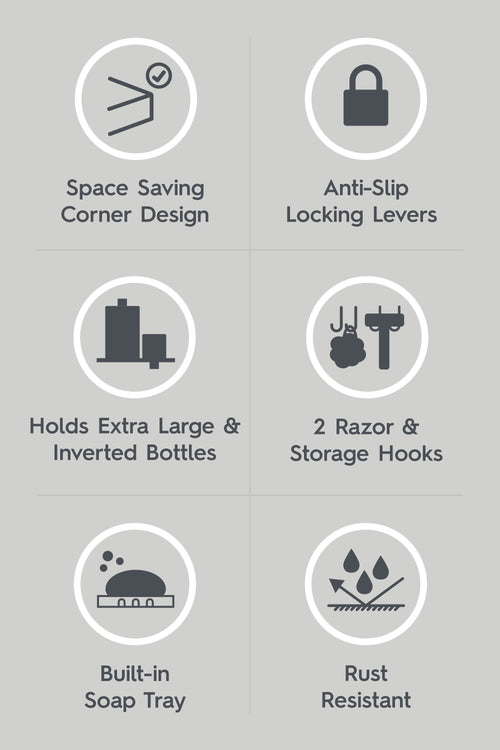 Better Homes & Gardens Matte Black Rust-Resistant Tension Pole Shower Caddy with 3 Adjustable Baskets