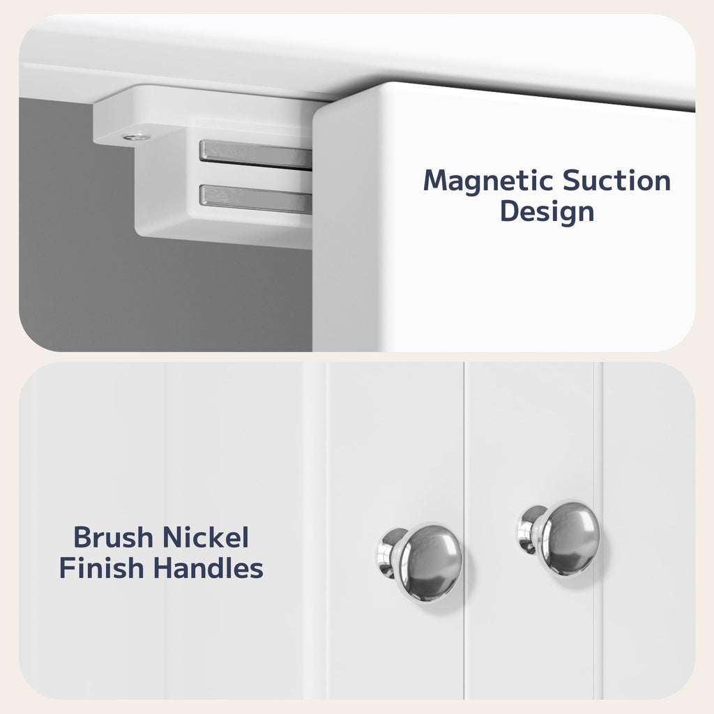 Over the Toilet Storage Cabinet, Asofer Bathroom Space Saver Organizer above Toilet with Adjustable Shelf & 2 Doors, White