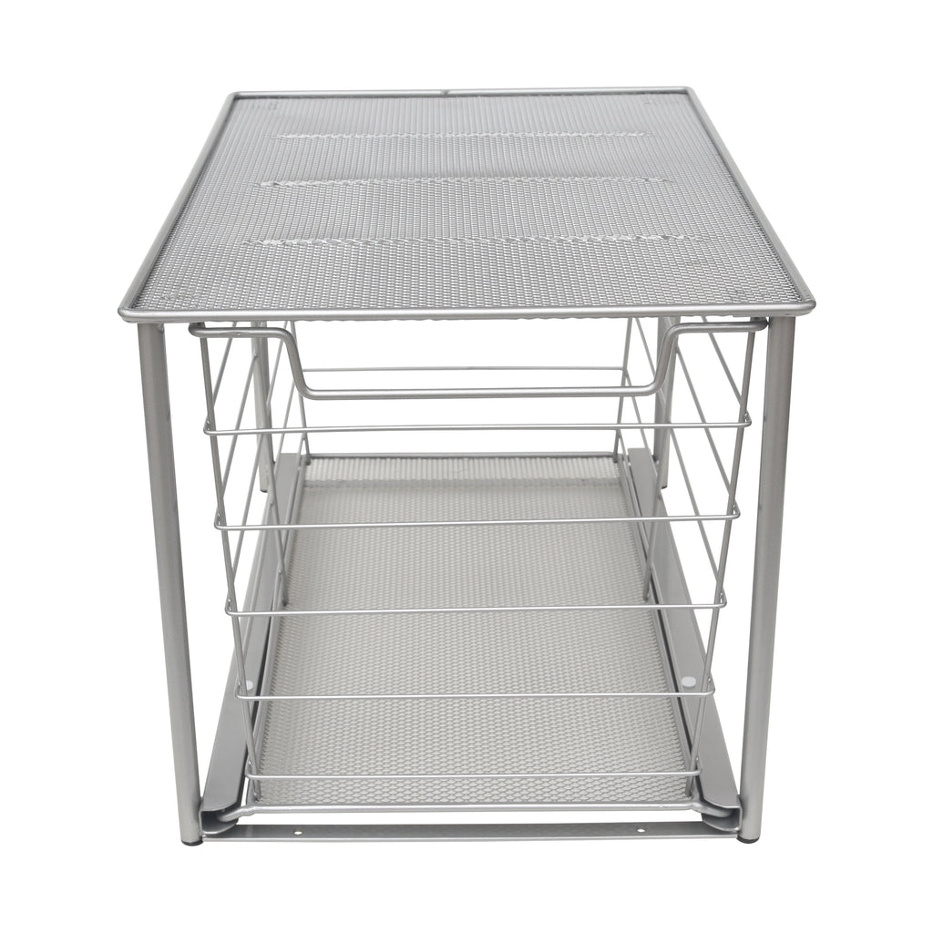 Mainstays Large Stackable Slide-Out Drawer Organizer, Satin Nickel, 15" x 10 " X 9.3"