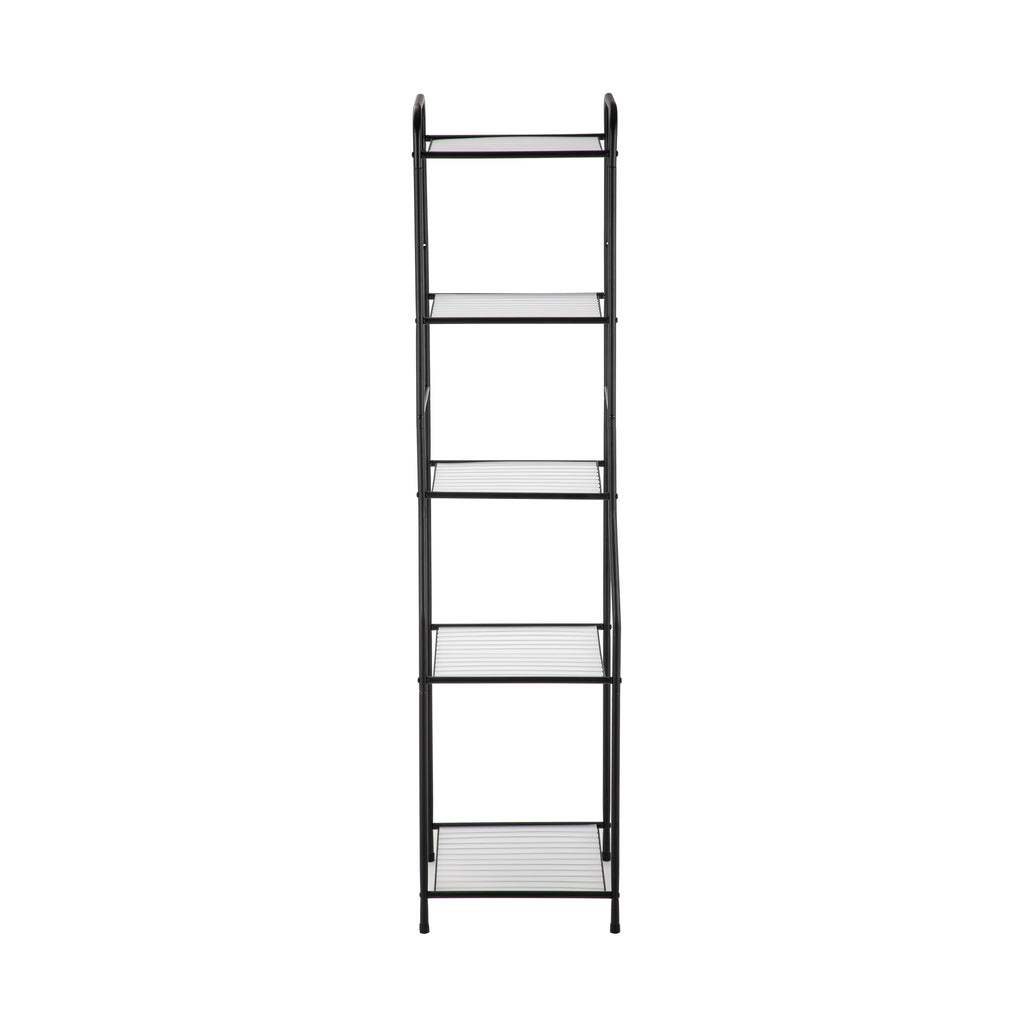 Mainstays Matte Black Steel 5-Shelf Bathroom Storage Tower Unit