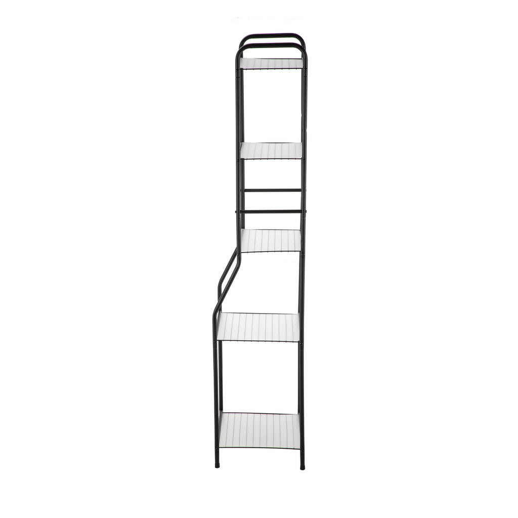 Mainstays Matte Black Steel 5-Shelf Bathroom Storage Tower Unit