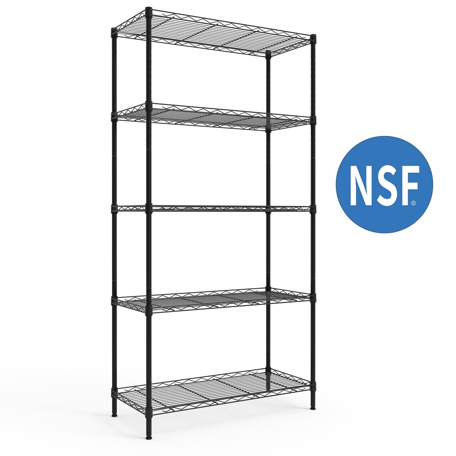 Ktaxon 5-Tier Wire Shelving Unit, Steel Storage Rack for Garage Office Kitchen Silver, 30" W x 14" D x 60" H