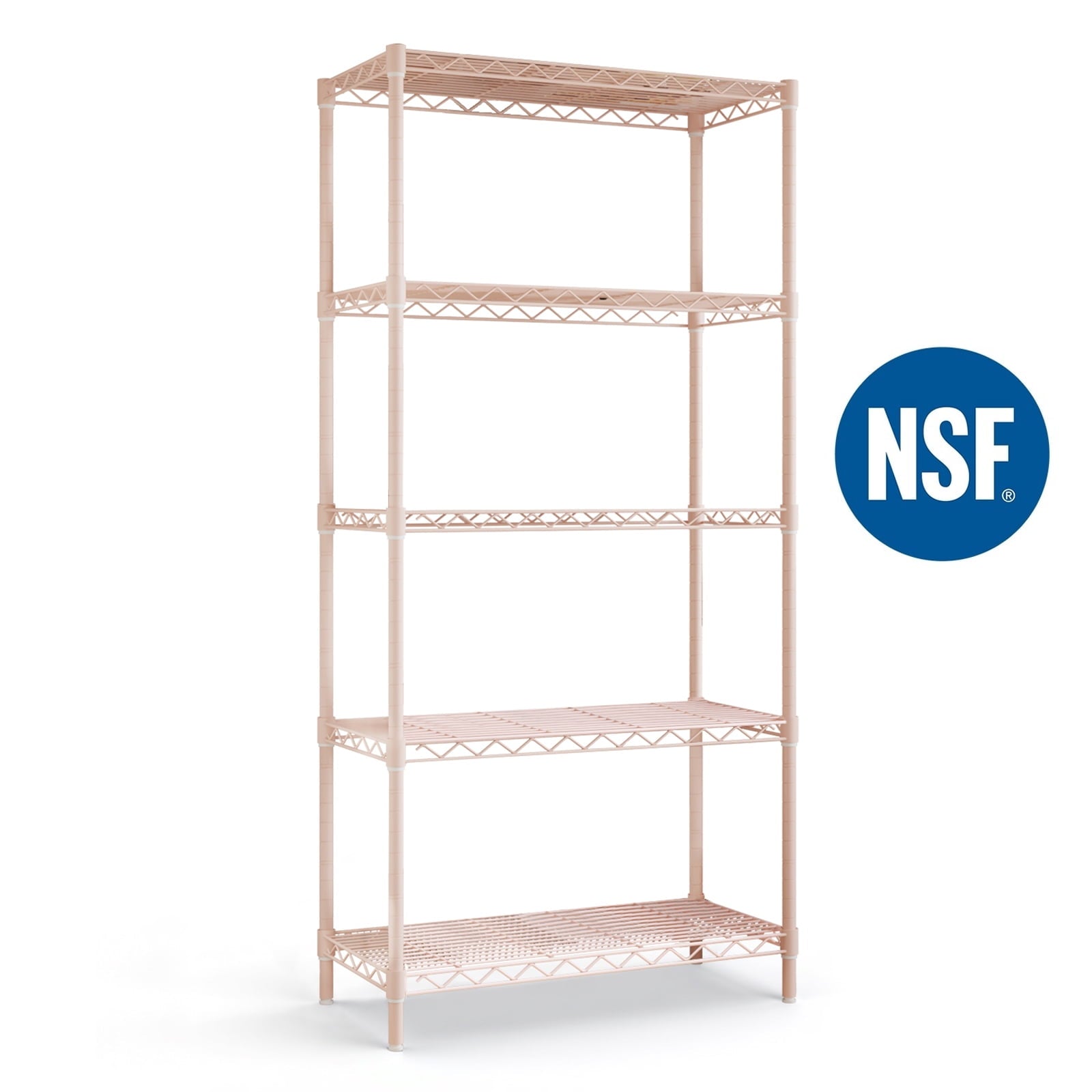 Ktaxon 5-Tier Wire Shelving Unit, Steel Storage Rack for Garage Office Kitchen Silver, 30" W x 14" D x 60" H