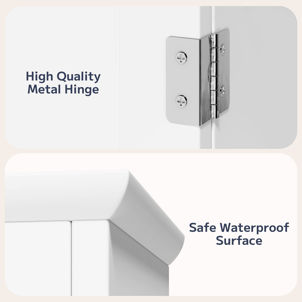 Over the Toilet Storage Cabinet, Asofer Bathroom Space Saver Organizer above Toilet with Adjustable Shelf & 2 Doors, White