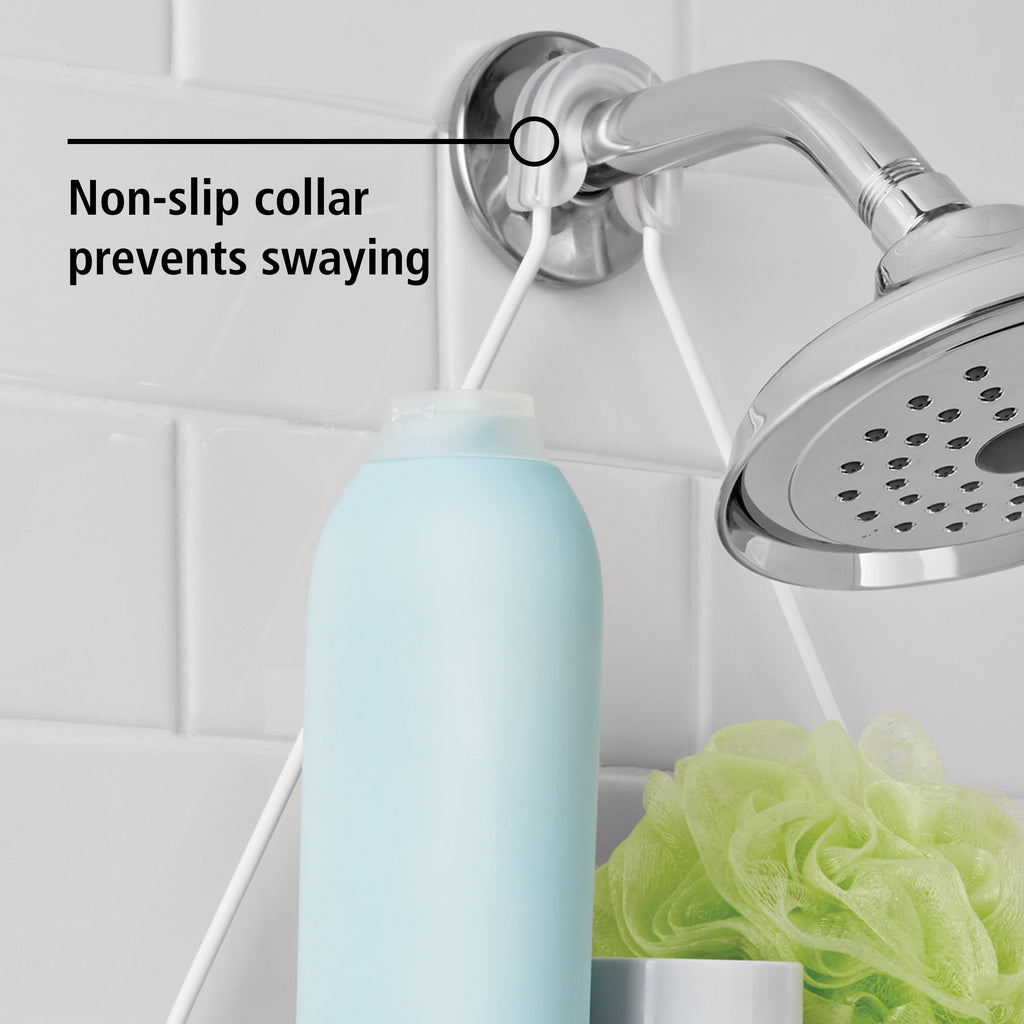 Mainstays Basic Hanging Shower Caddy with 2 Shelves and Soap Tray, White