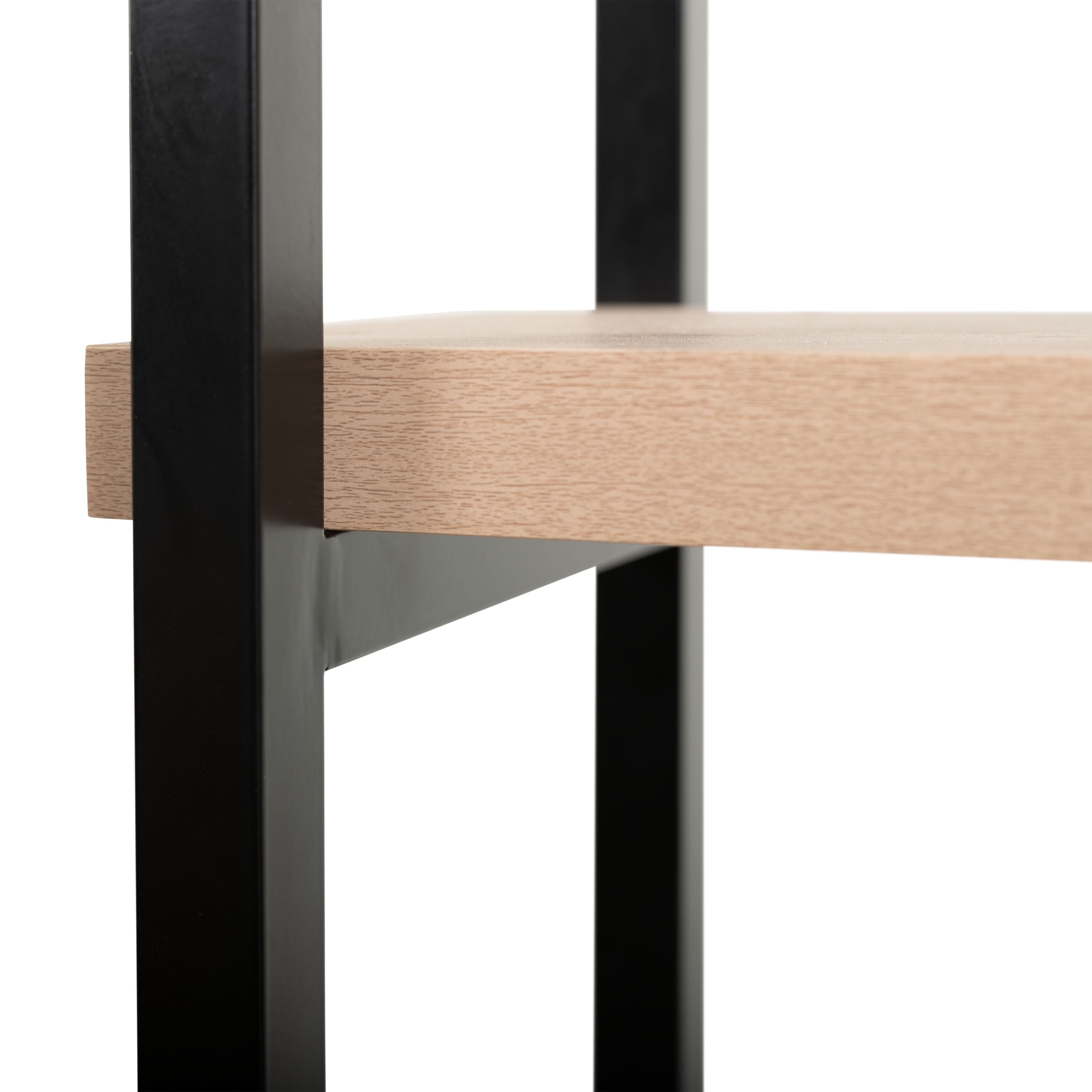 Better Homes & Gardens Jace 3-Shelf over-the-Toilet Rack with Black Frame and Oak Shelves